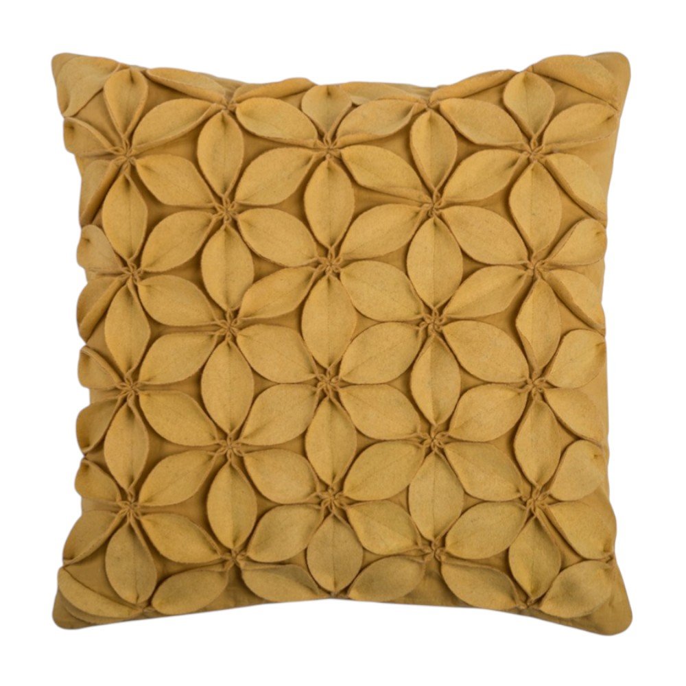 Yellow  Pinwheel Floral Petal Down Throw Pillow