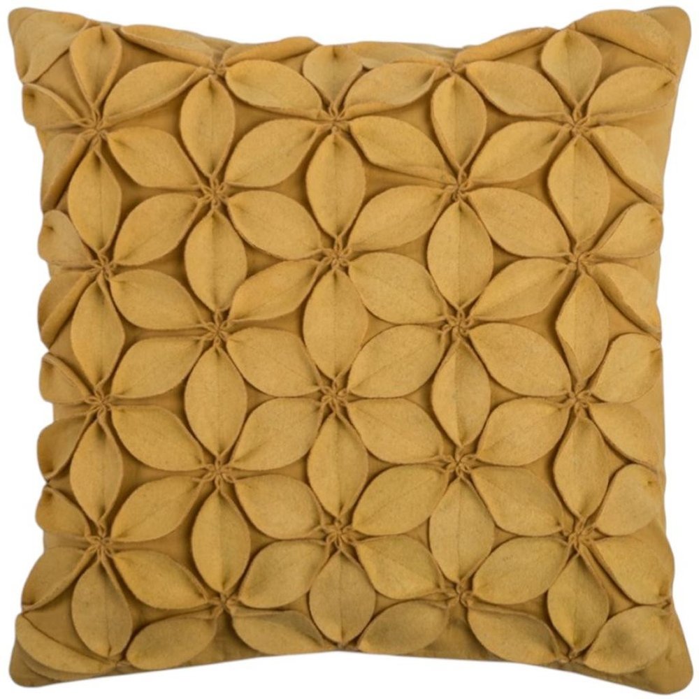 Yellow  Pinwheel Floral Petal Down Throw Pillow