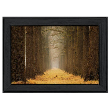 Yellow Path Black Framed Print Wall Art