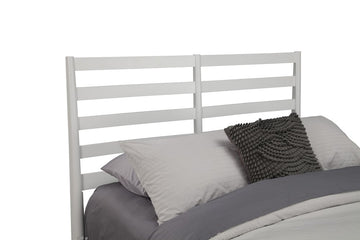 White Slat Back Solid Wood Queen Bed Frame