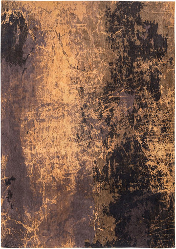 9' X 13' Yellow and Brown Abstract Non Skid Area Rug