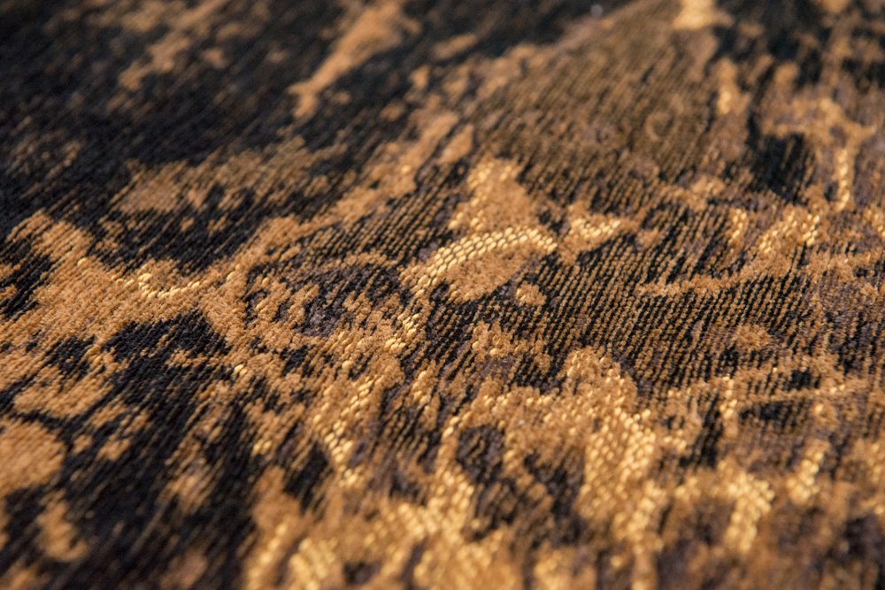 9' X 13' Yellow and Brown Abstract Non Skid Area Rug