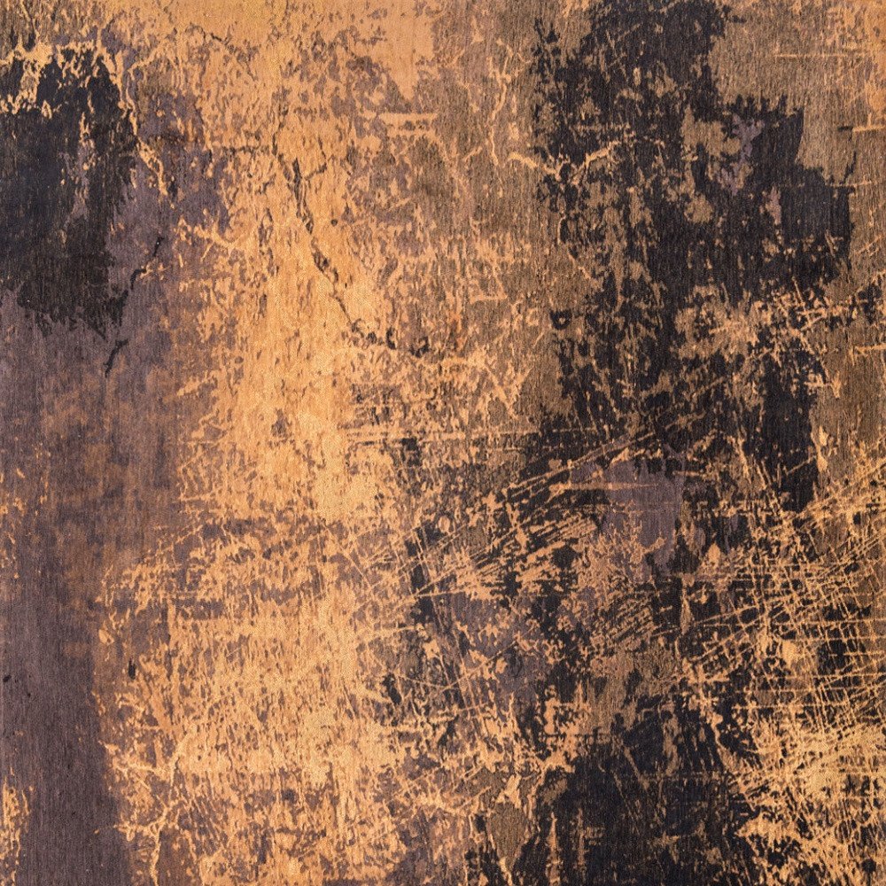 9' X 13' Yellow and Brown Abstract Non Skid Area Rug