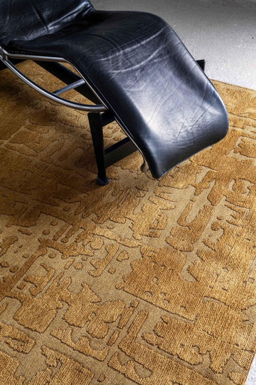 9' X 13' Yellow Abstract Non Skid Area Rug