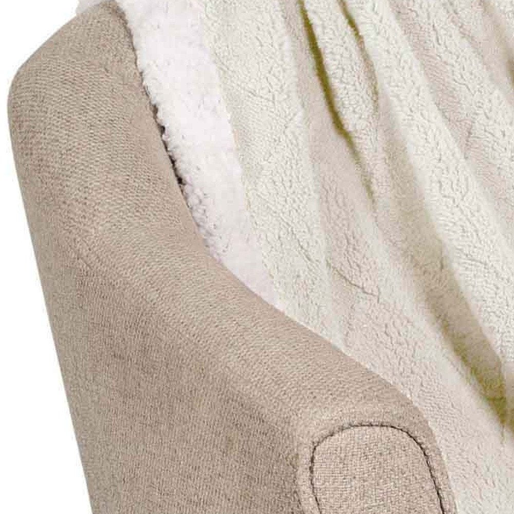 Twin Ivory Fleece Geometric Plush Blanket