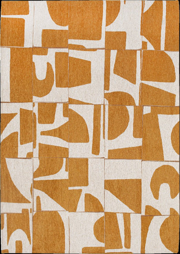 9' X 13' Yellow And White Geometric Washable Area Rug