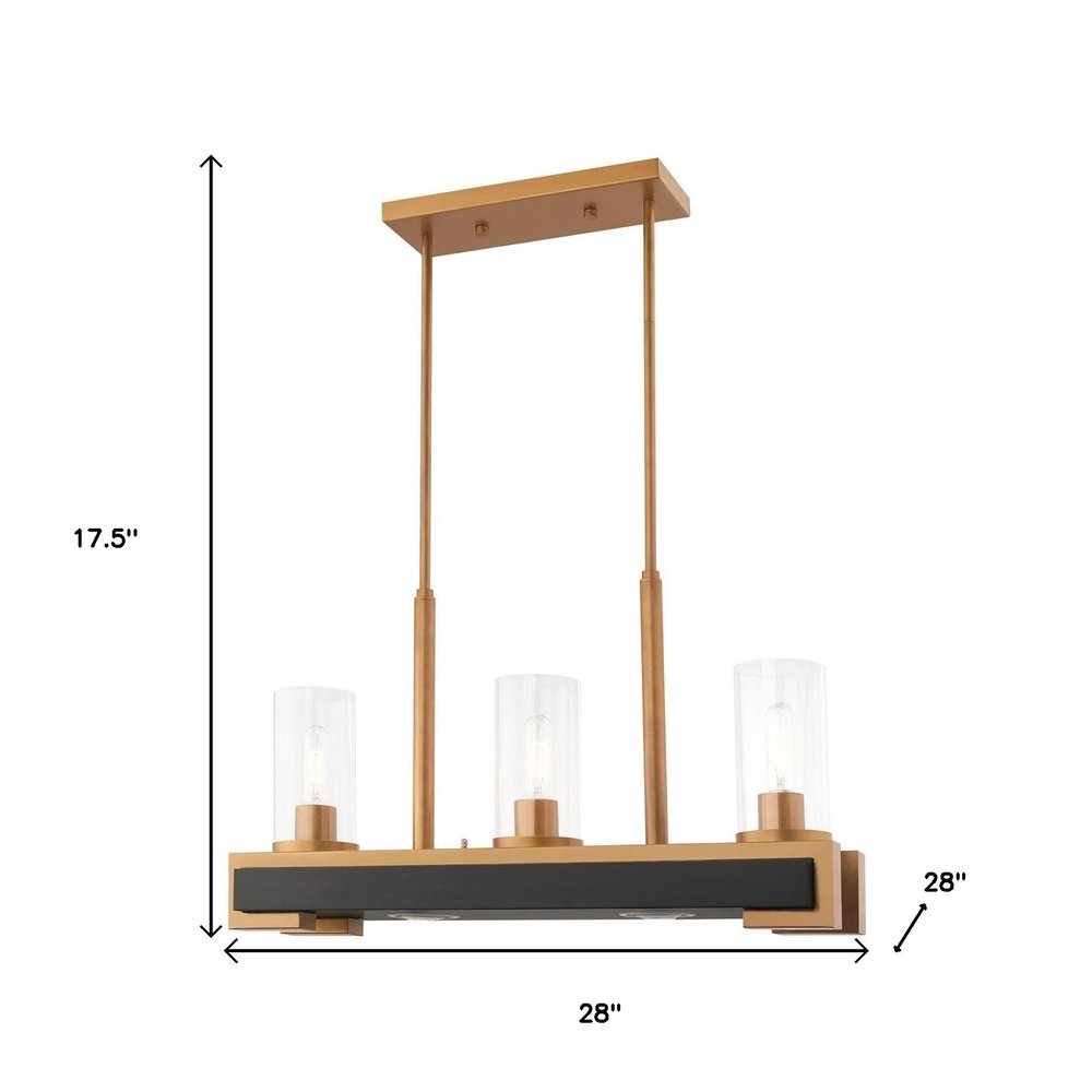 Gold Two Light Metal Dimmable Chandelier With Shades