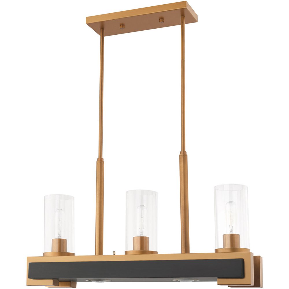 Gold Two Light Metal Dimmable Chandelier With Shades