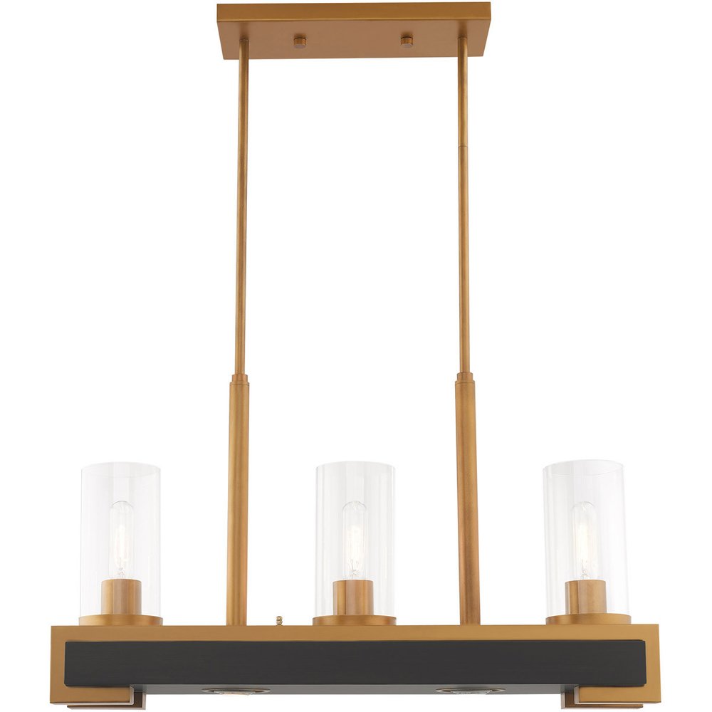 Gold Two Light Metal Dimmable Chandelier With Shades