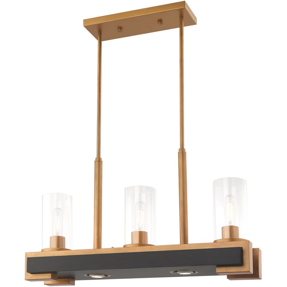 Gold Two Light Metal Dimmable Chandelier With Shades