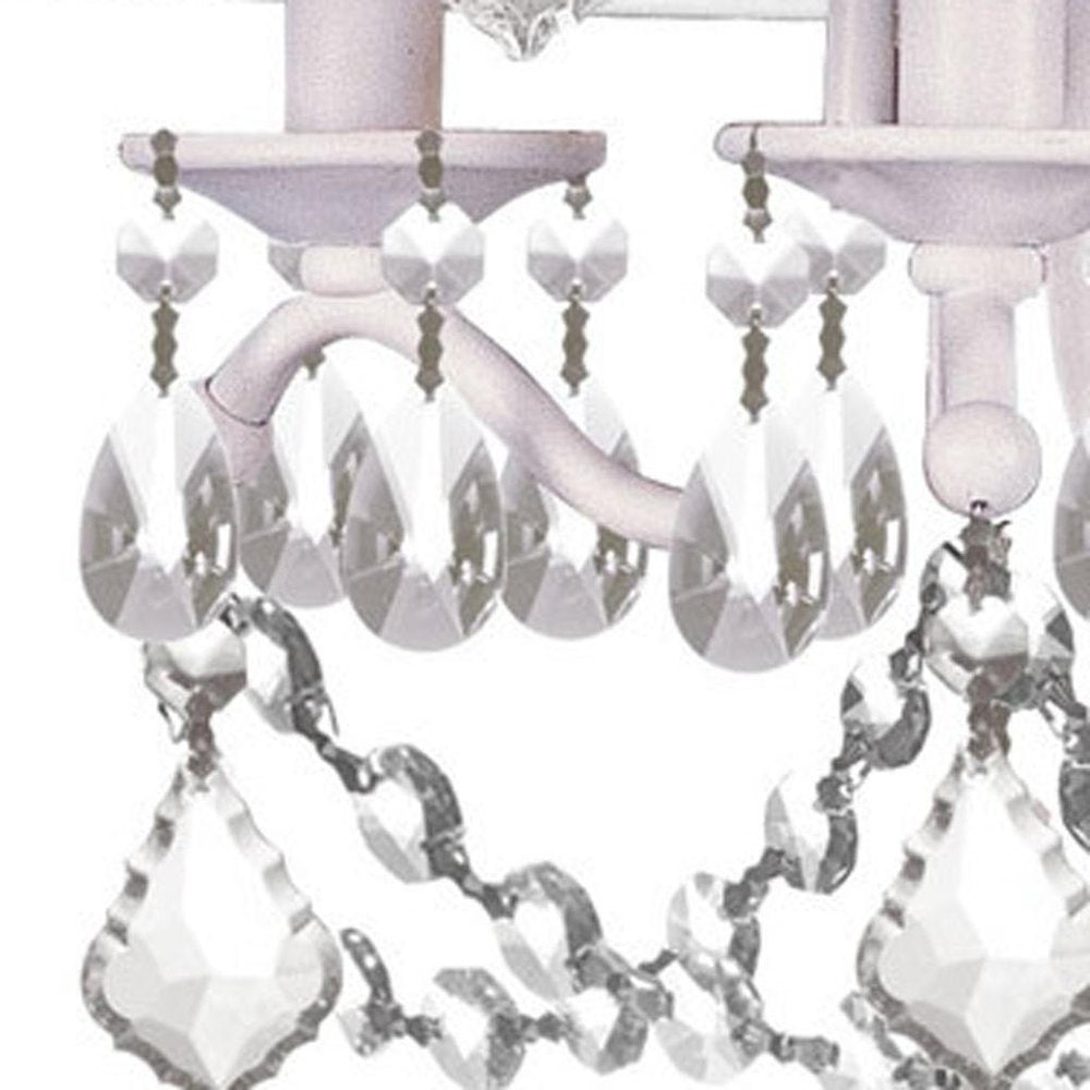 White Three Light Metal Dimmable Chandelier With Shades