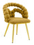 Set of Two Yellow And Gold Velvet And Metal Open Back Dining Arm Chairs