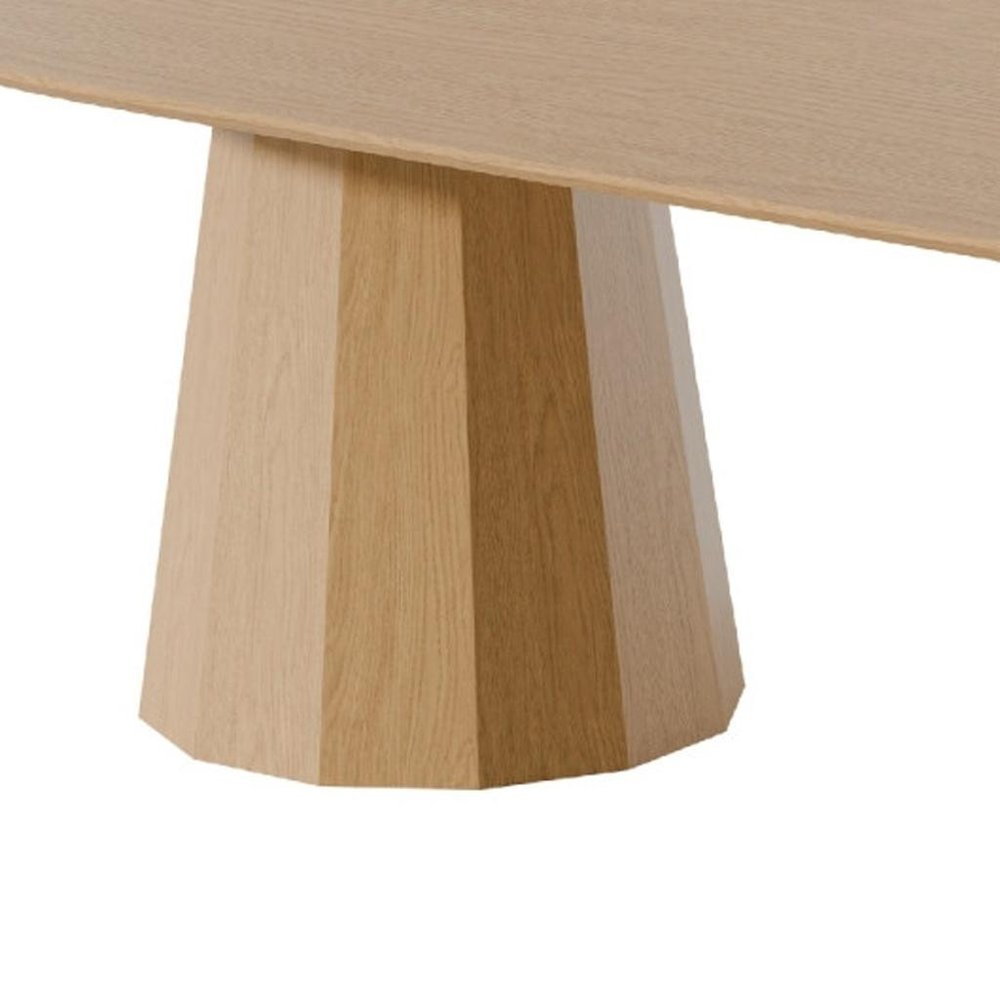 86" Natural Wood Double Pedestal Base Oval Dining Table