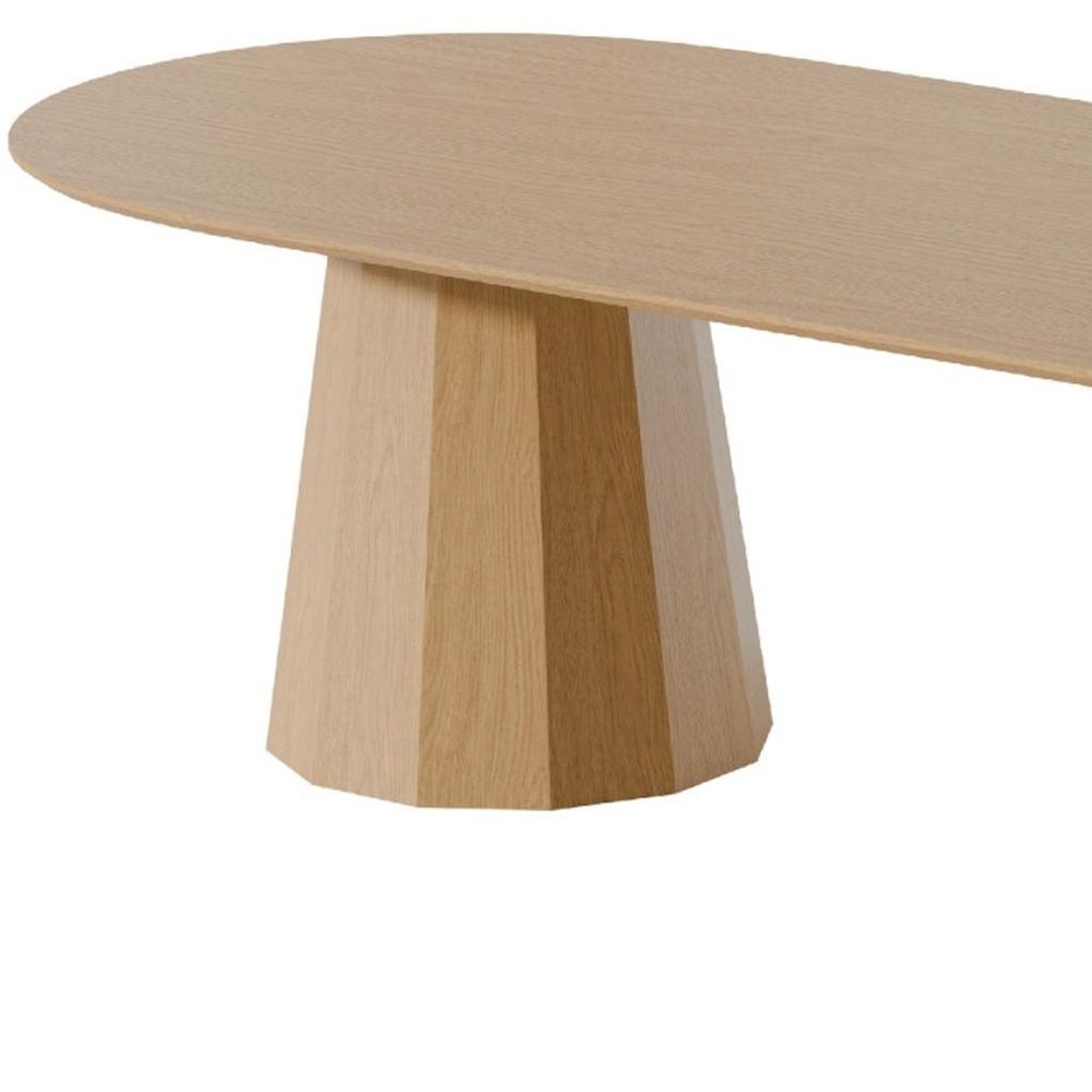 86" Natural Wood Double Pedestal Base Oval Dining Table